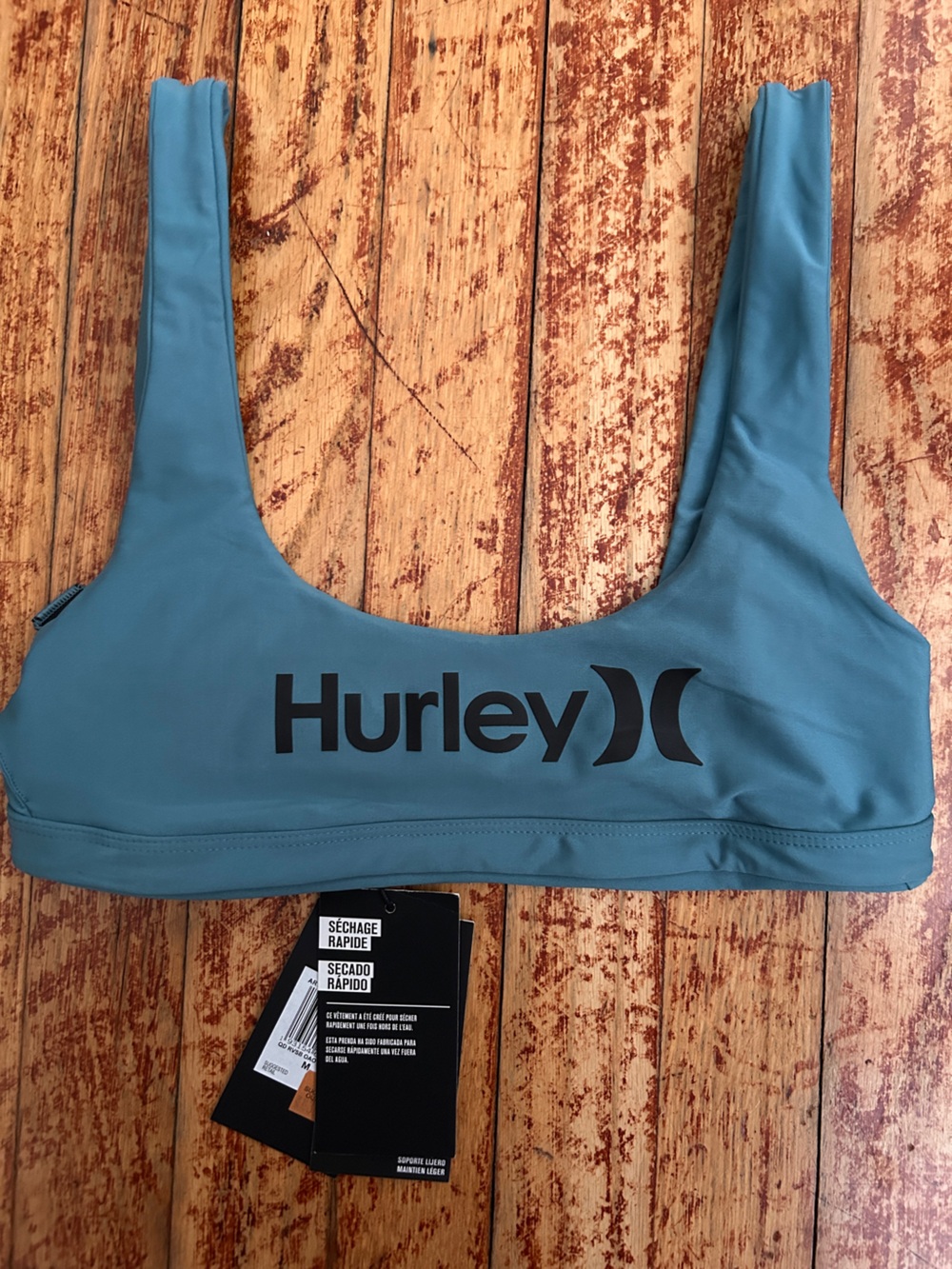 Hurley Blue Scoop-Front Women's bikini Top